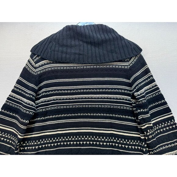 Chaps Womens Turtleneck Sweater XL Black & Cream Striped Patterned - Picture 10 of 10